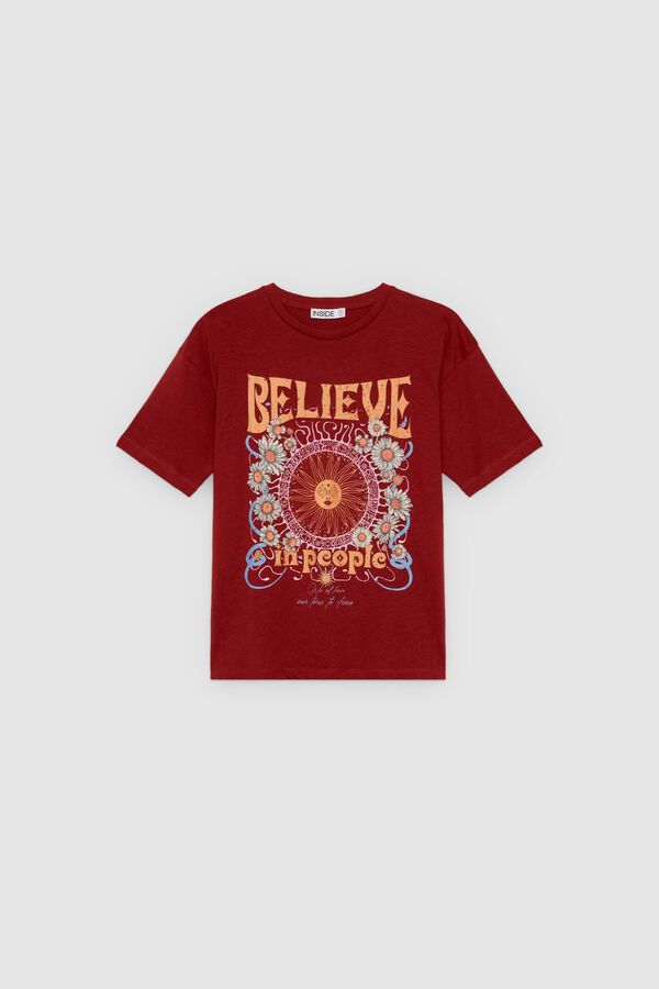 Inside Camiseta oversize rojo