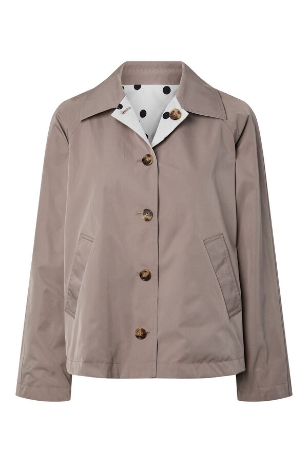 Pieces Trench curto revers&iacute;vel castanho
