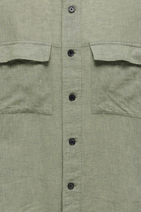 Only & Sons Linen overshirt green