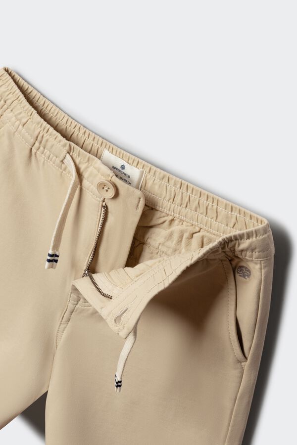 Springfield Kids Bermuda chino em malha para menino bege