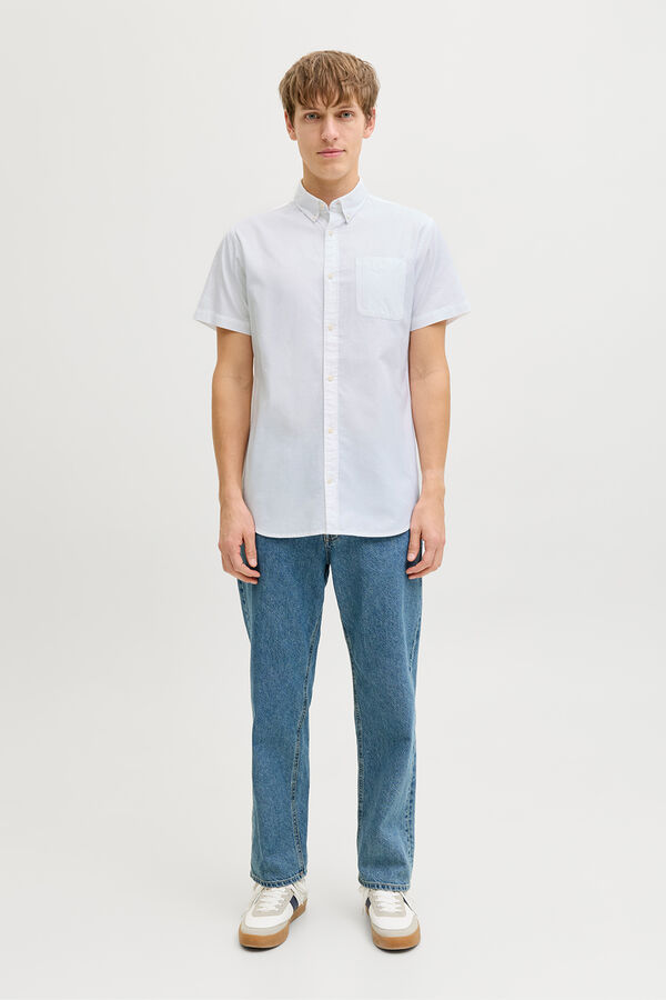 JJ REBEL Camisa oxford manga corta blanco
