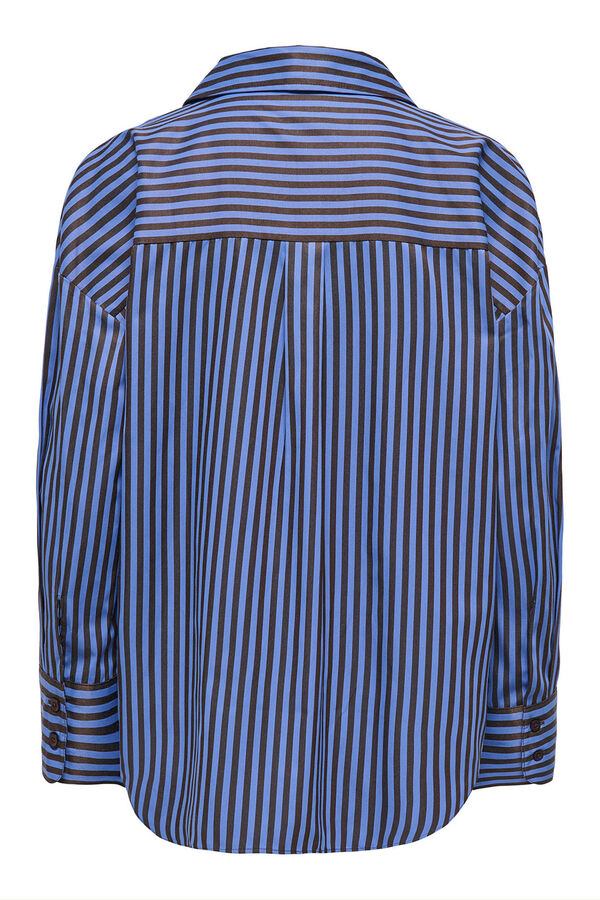 JDY Camisa riscas de manga comprida castanho