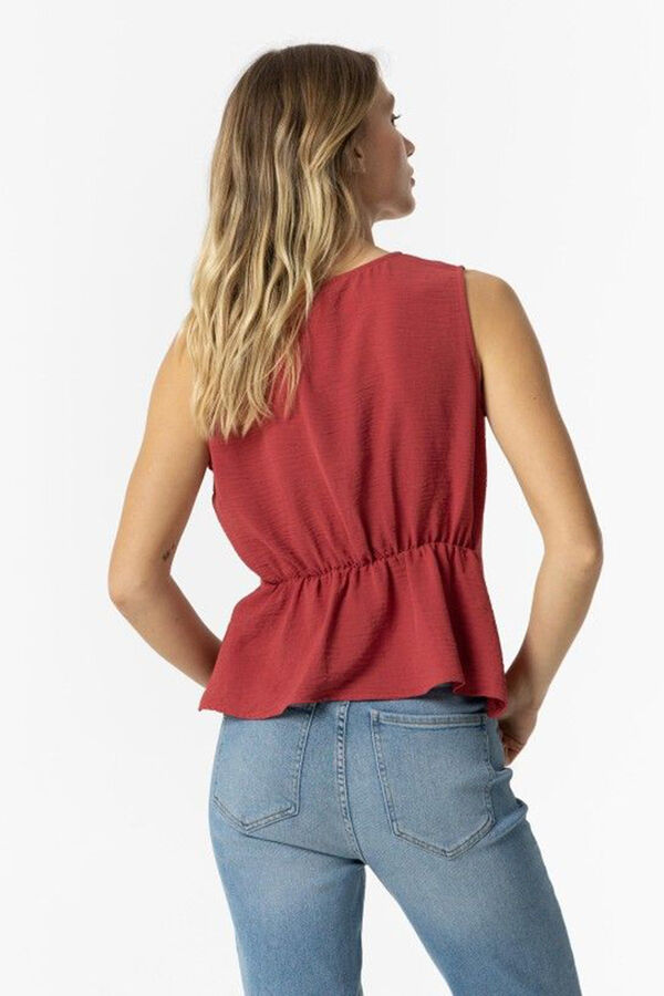 Springfield Wrinkled-Effect Blouse royal red