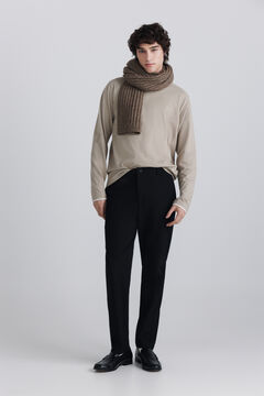 Springfield Melange double neck long sleeve T-shirt