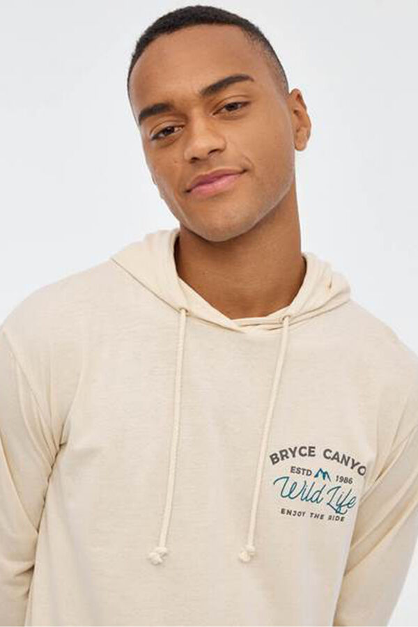 Inside T-shirt com capuz estampado cru