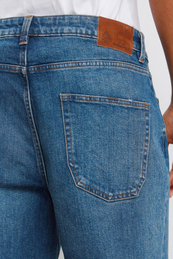 Springfield Overdyed regular fit jeans blue
