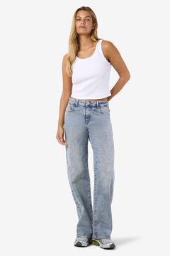 Noisy May Jeans wide leg de tiro alto