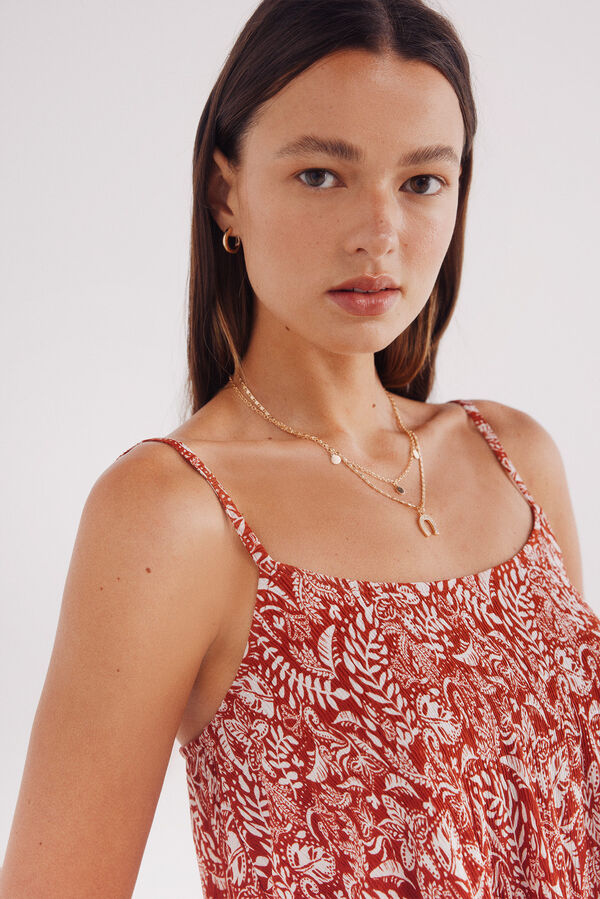 Springfield Printed flounced top red