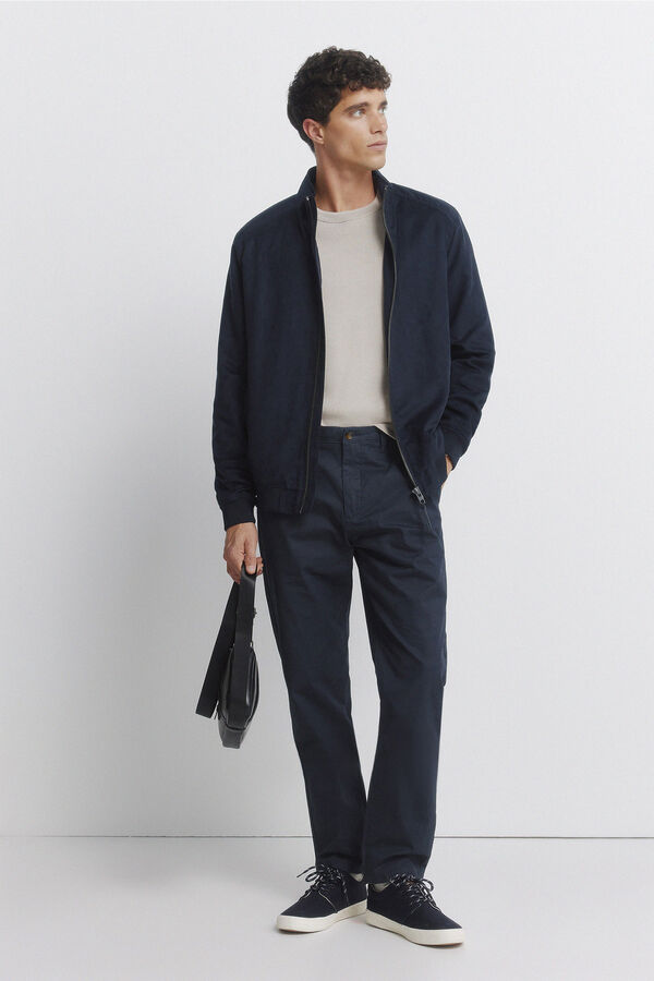 Springfield Pantal&oacute;n chino microestampado slim fit azul