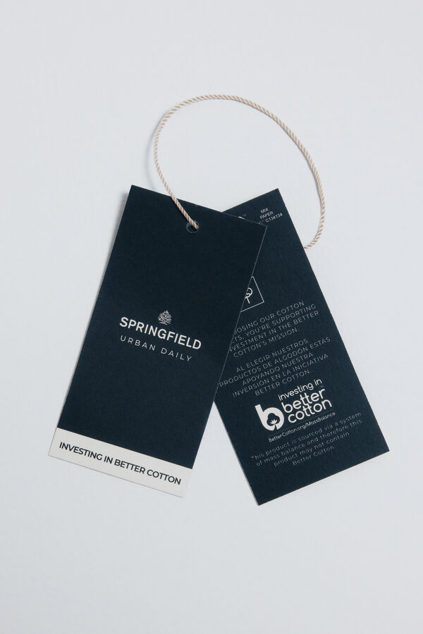 Springfield Slim fit piqué polo shirt white