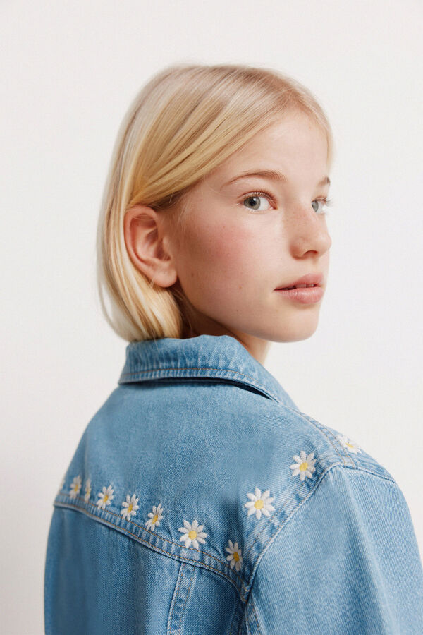 Springfield Kids Trucker denim ni&ntilde;a margaritas azul