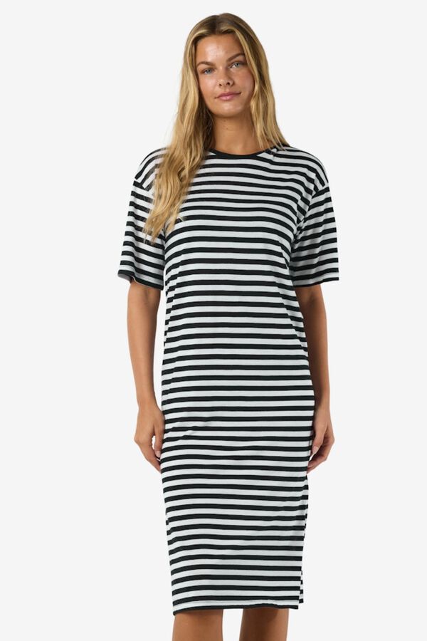 Noisy May Short sleeve T-shirt style midi dress black