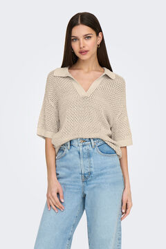 JDY Polo malha rendilhado