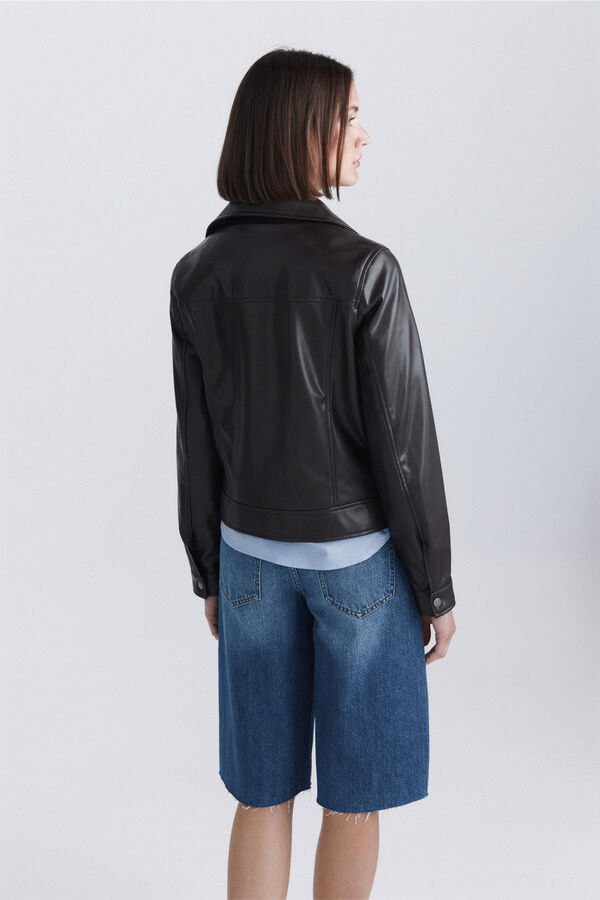 Springfield Faux leather jacket brown