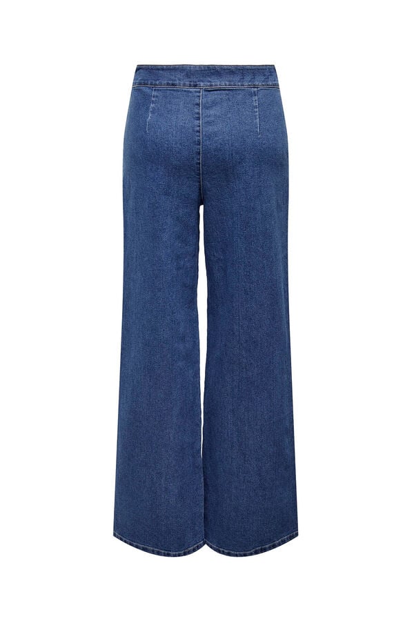 Springfield High-rise wide-leg jeans bluish