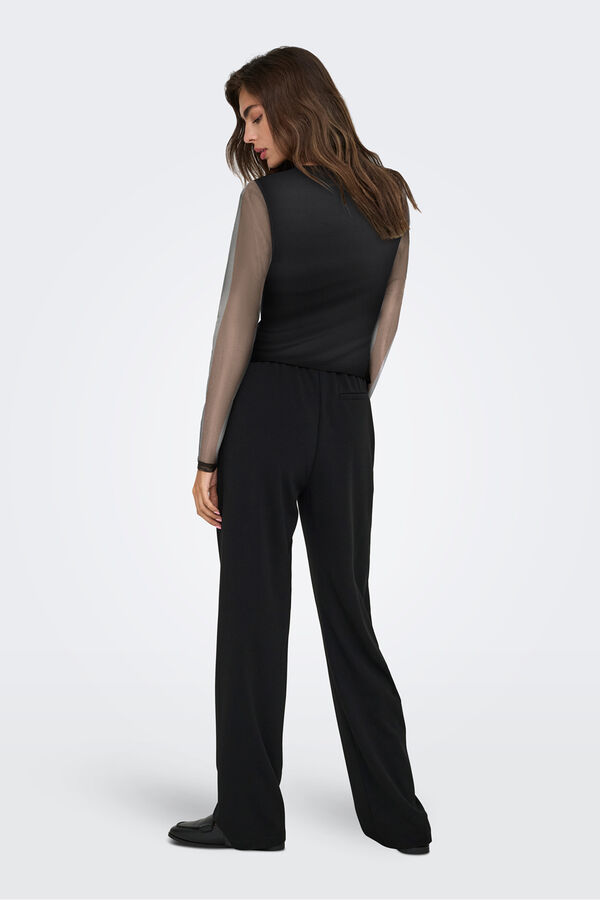 Only Semi-transparent T-shirt Crna