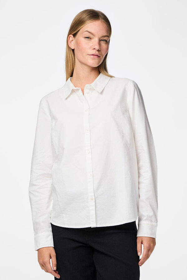 Pieces Oxford-Hemd Basic Wei&szlig;