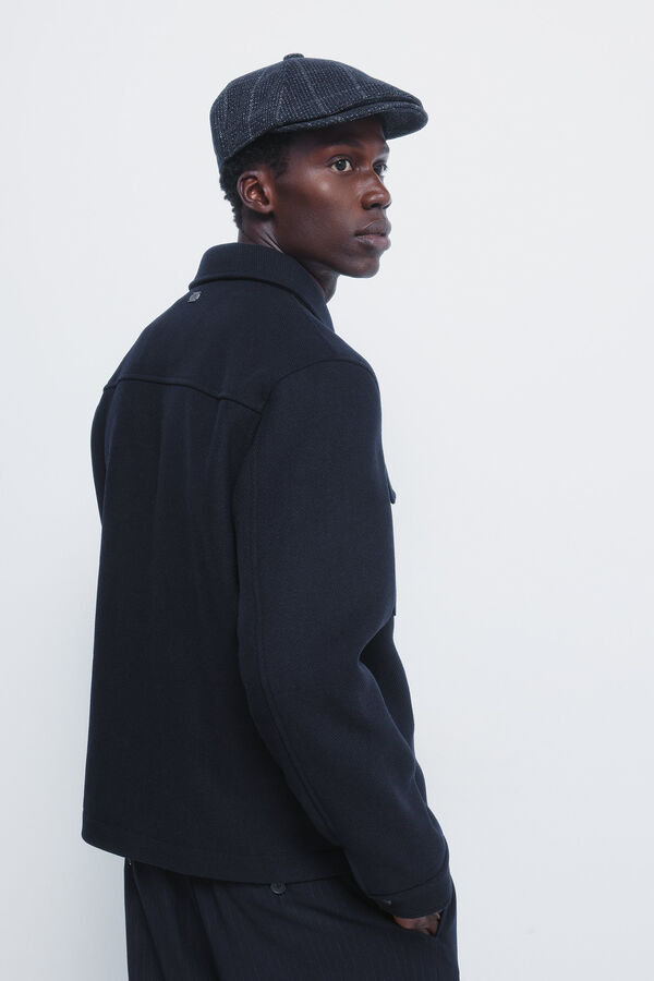 Springfield Wool blend shirt jacket blue