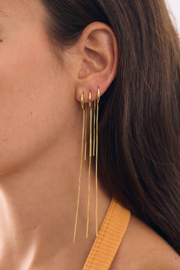 Macabla Long double chain earring yellow
