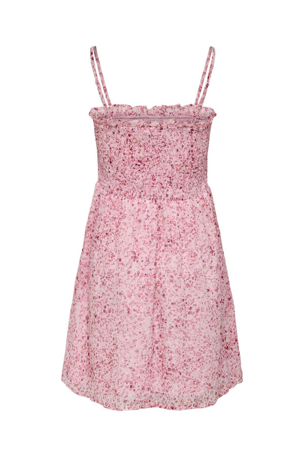 Only Vestido corto con escote cuadrado rosa