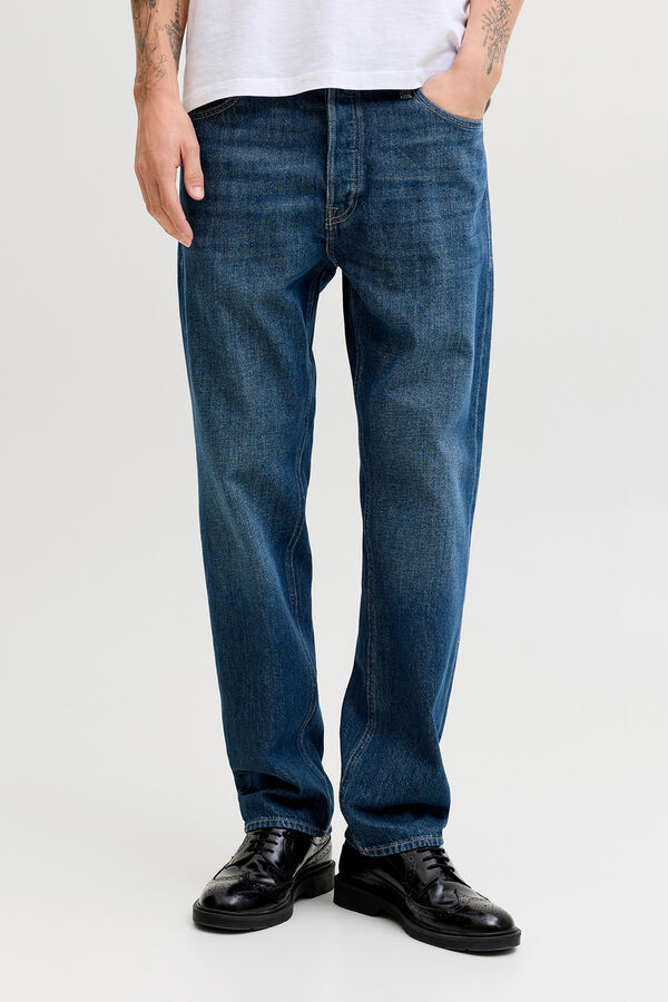 Jack & Jones Jeans relaxed tiro alto algod&oacute;n azul