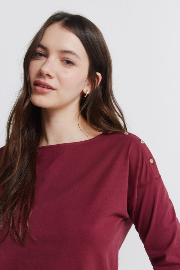 Springfield Shoulder button T-shirt beige