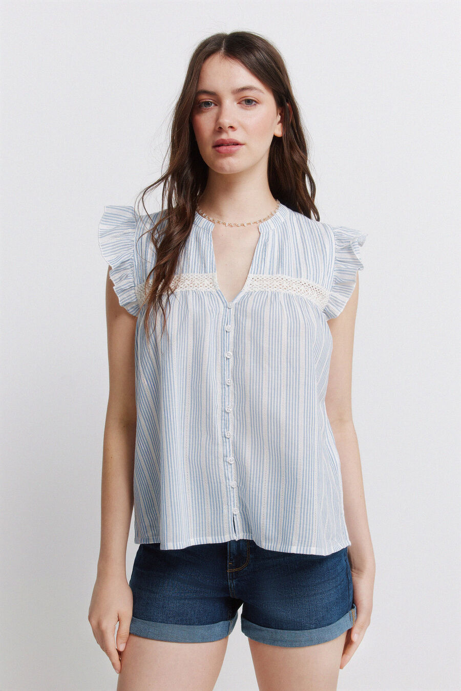 Blusa romántica pliegues