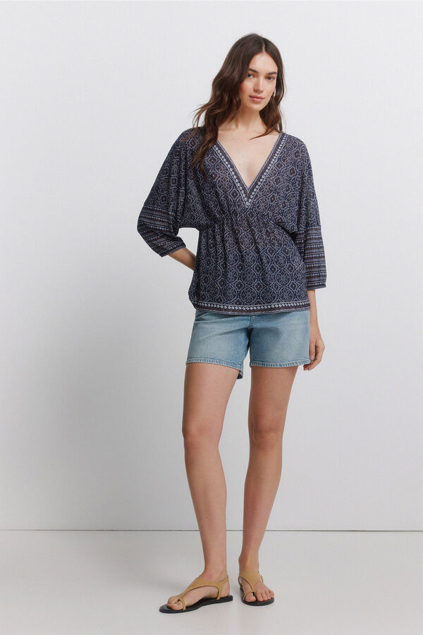 Springfield Batwing sleeve T-shirt blue