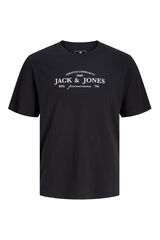 Jack & Jones PLUS Camiseta manga corta de algod&oacute;n negro