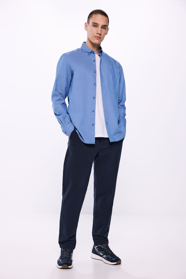 Springfield Chemise dobby bleu