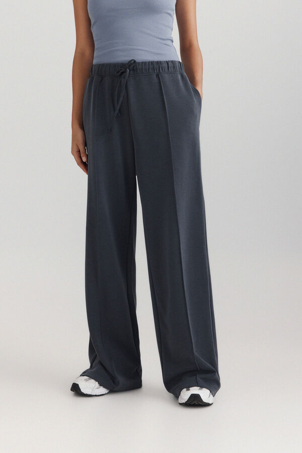 Springfield Cal&ccedil;a desportiva wide leg soft touch cinzento