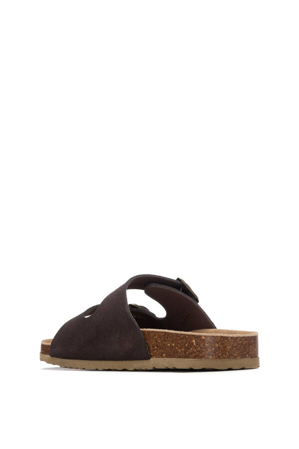 XTI Split leather buckle sandal nude