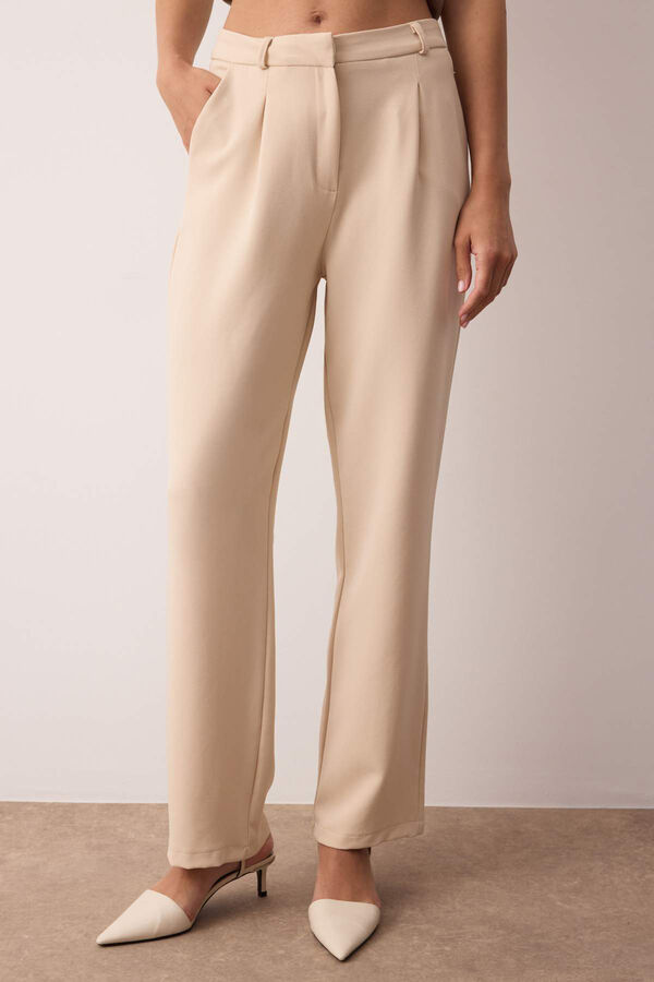 Trendyol Pantalones rectos traje gris