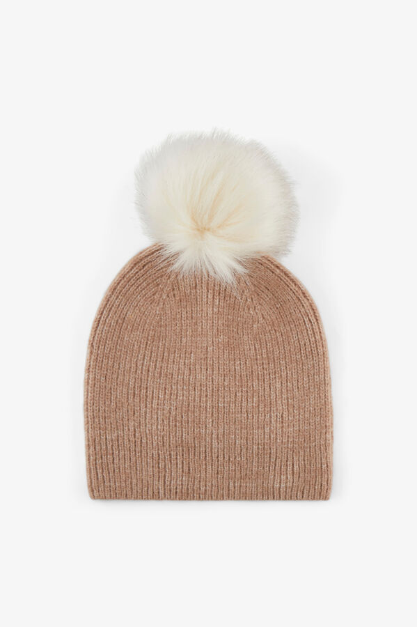Springfield Knit hat with pompom brown