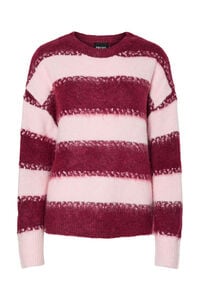 Pieces Grobstrickpullover in Kontrastfarbe