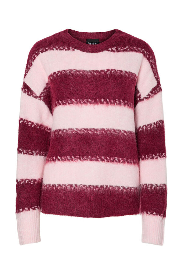 Pieces Jersey punto grueso color contraste morado/lila