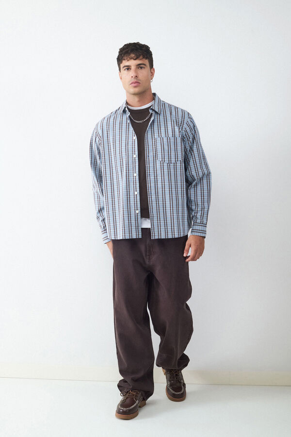 Balmohk Oversized long sleeve shirt with pocket nude