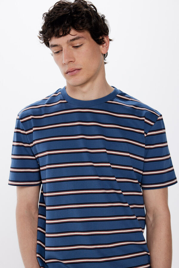 Springfield Camiseta rayas oscura azul medio