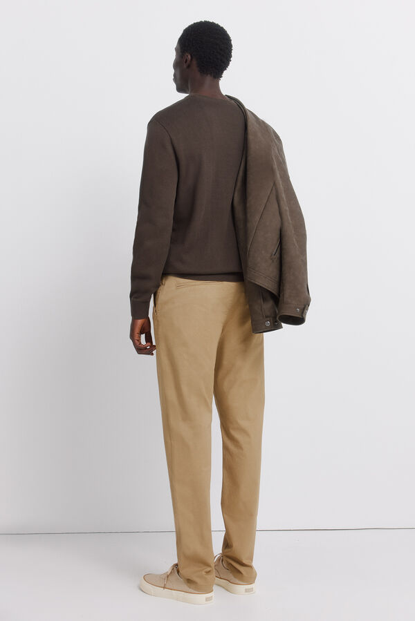 Springfield Slim fit micro-print trousers grey