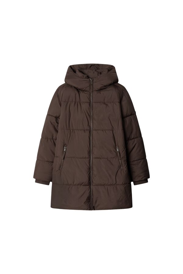 Springfield Water-resistant midi puffer jacket brown