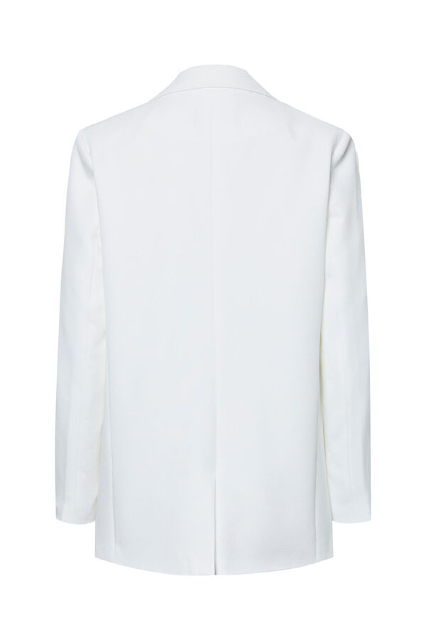 Springfield Oversize blazer with long sleeves, false pockets, and lapel collar. white