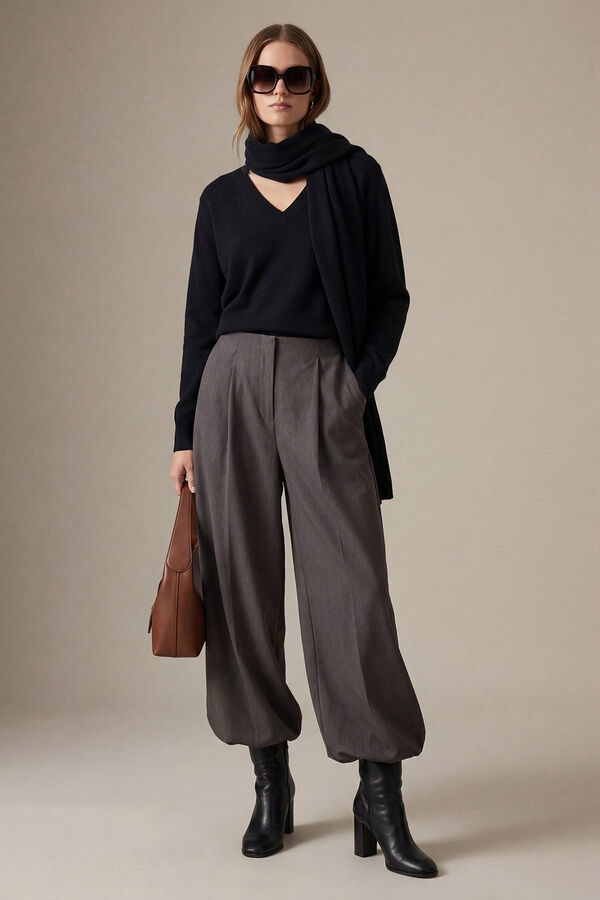Trendyol Pantalones bombachos flu&iacute;dos gris