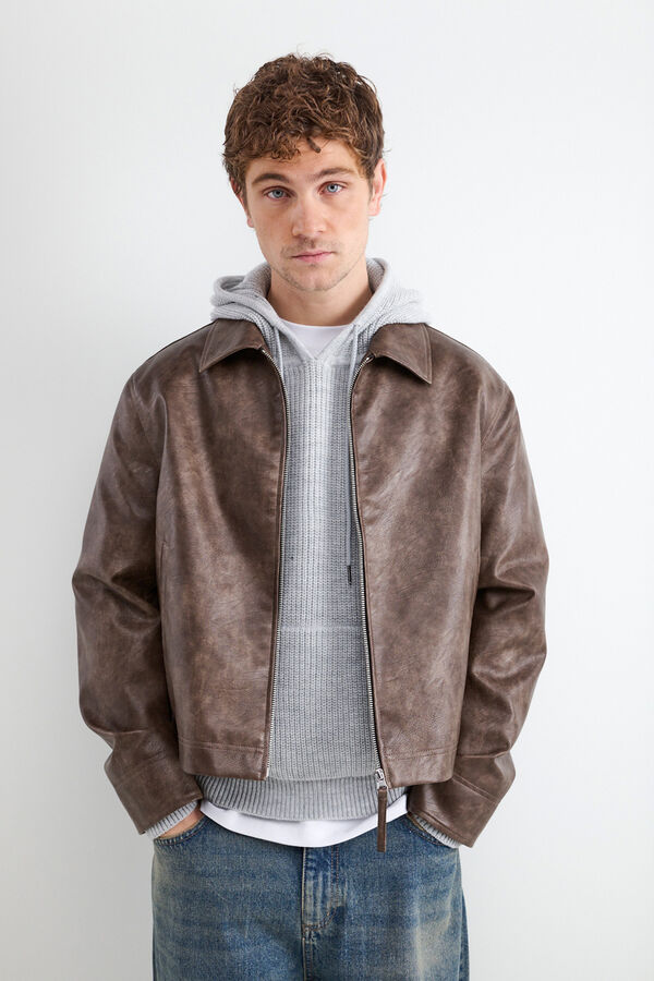 Balmohk Faux leather jacket nude