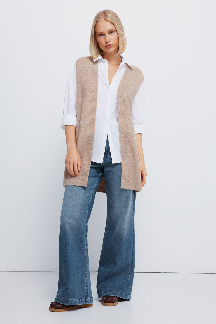 Chaleco largo abierto