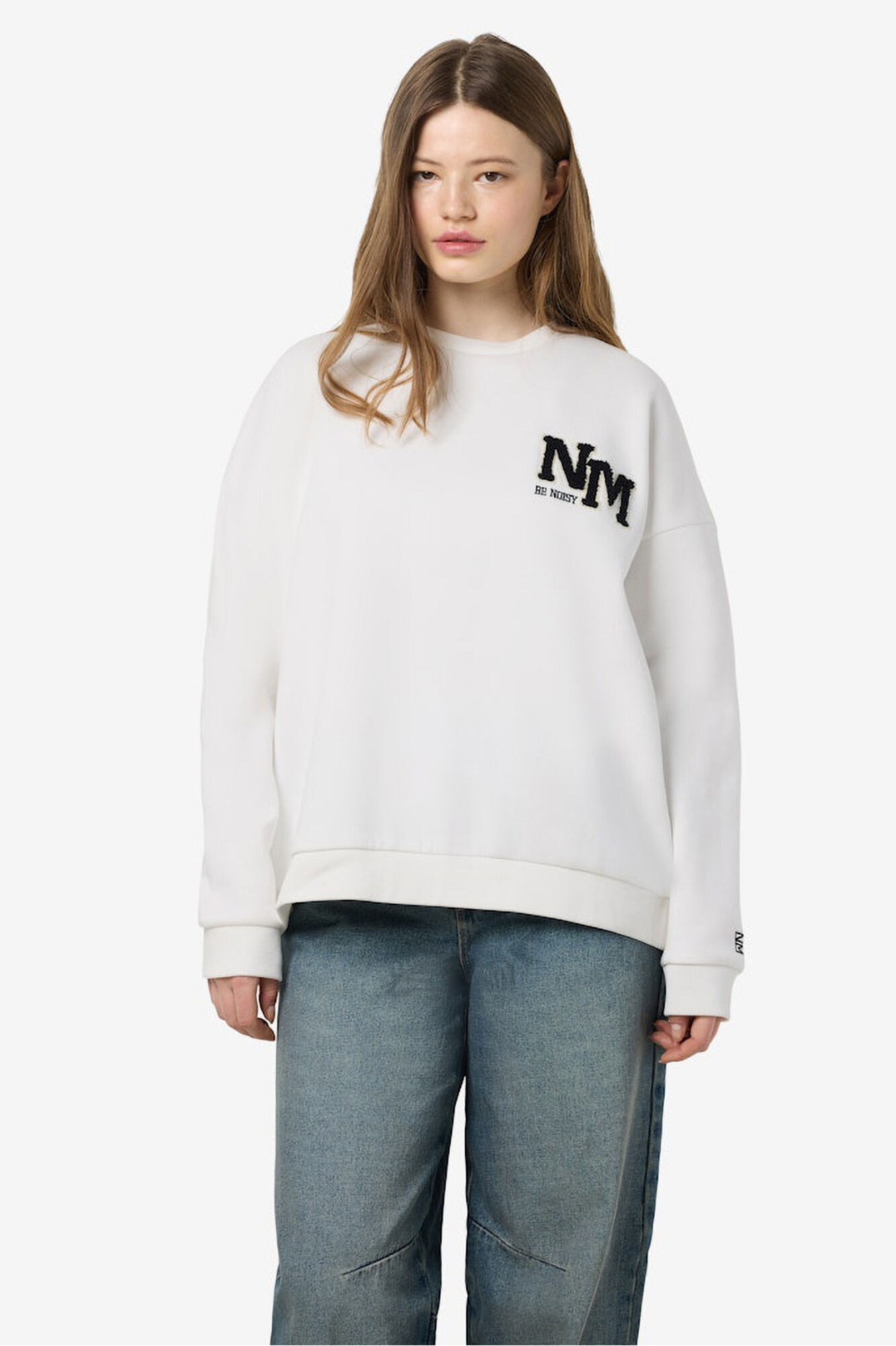 Noisy May Basic-Sweatshirt mit seitlicher bestickt