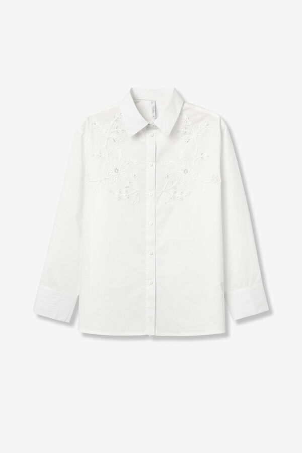 Tiffosi Camisa de manga comprida estilo folgado branco