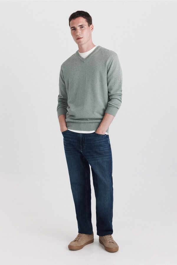Springfield Pull basique col en V vert