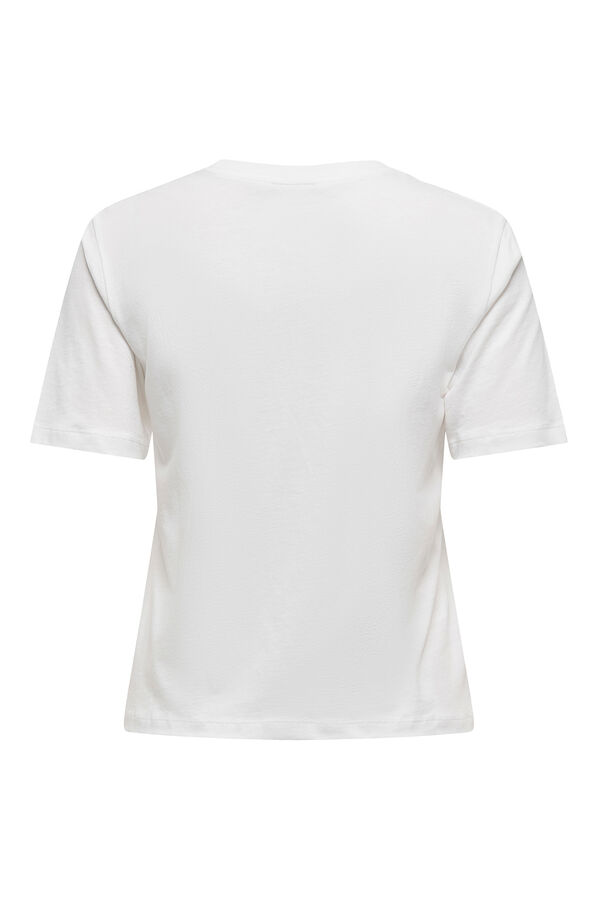 JDY Kurzarm-Shirt Wei&szlig;