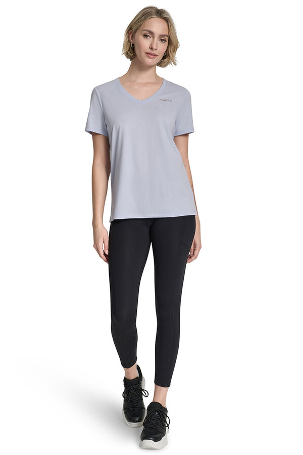 DKNY V-neck short sleeve T-shirt blue