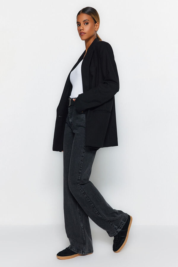 Trendyol Cal&ccedil;a jeans masculina comum cinzento